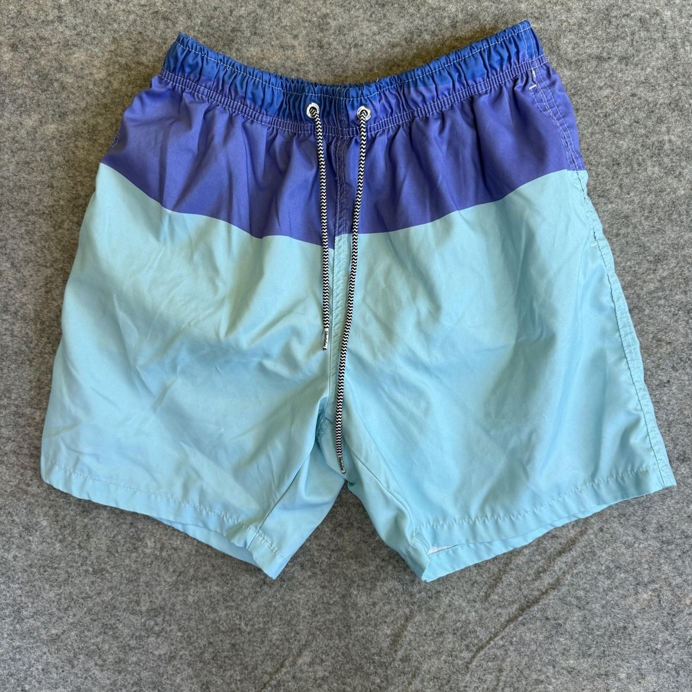Boardies Swim Trunks Shorts Mens Medium Blue Colorblock Lined‎ Drawstring Surf